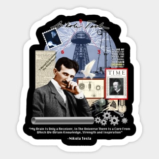 Nikola Tesla Collage Sticker